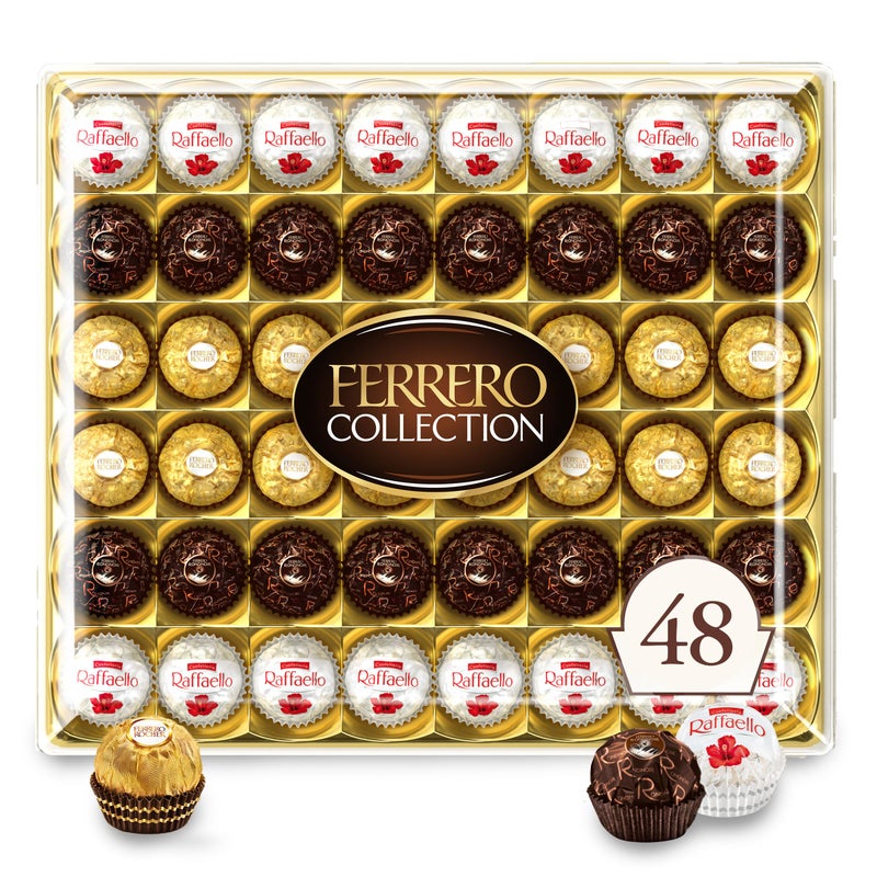 Ferrero Collection, 48 Count, Premium Gourmet Assorted Hazelnut Milk Chocolate, Dark Chocolate and Coconut, 18.2 oz - Image 1