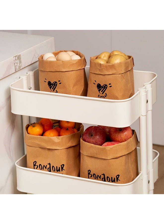 Washable kraft paper bags tearable refrigerator kitchen food grade storage bags thickened square Shape Paper Bag - Image 3