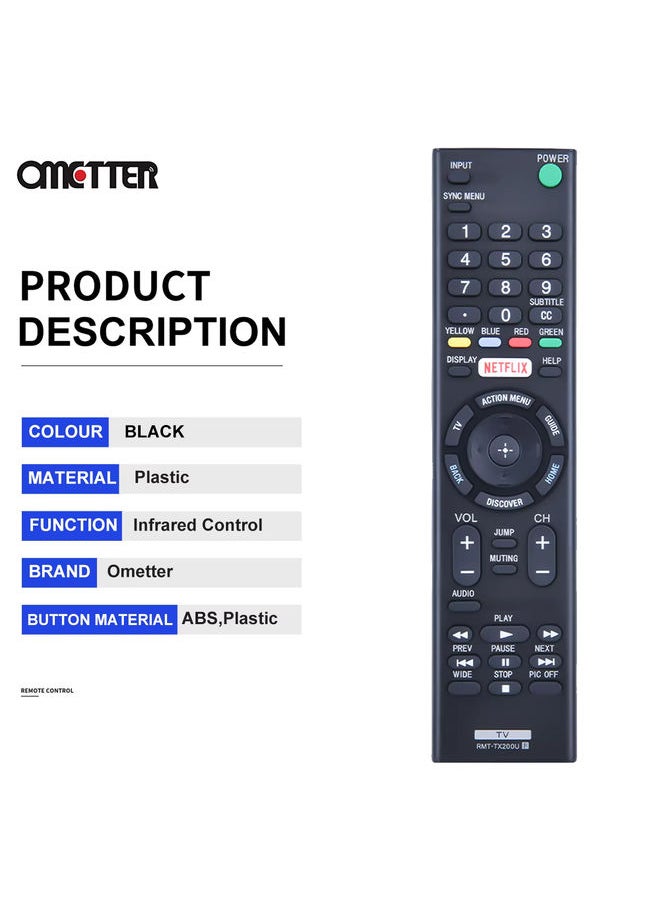 OMETTER - RMT-TX200U For Sony Remote Control 4K HDR HD TV RMF-TX200E RMF-TX200P RMF-TX200B RMF-TX201U XBR-55X700D XBR-49X700D Controller - Image 1