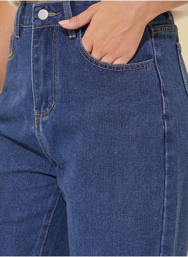 Styli - Mid Rise Solid Wide Leg Jeans - Image 1