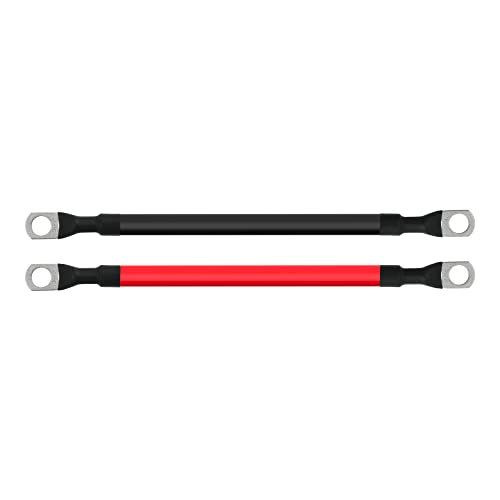 TUELETFU كابل بطارية 4 AWG كابل نحاسي نقي 4AWG مع لقم 3/8 بوصة في كلا الطرفين مجموعة أسلاك العاكس للسيارات والطاقة الشمسية والبحرية والقوارب والمركبات الترفيهية والدراجات النارية باللونين الأحمر والأسود (9 بوصة) - Image 5