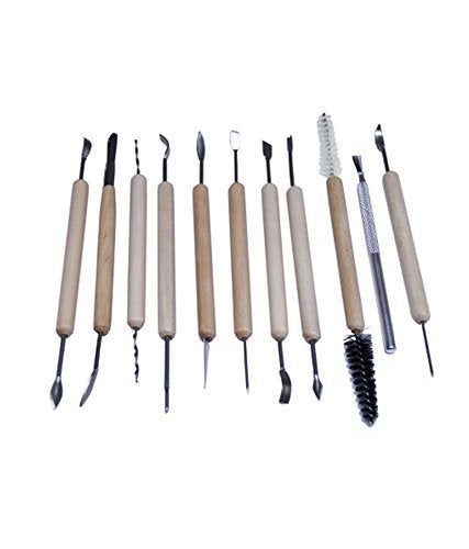Fancyku Ceramic 11 Pcs Wooden Handle Clay Carving Pottery Sculpting Tools for Art and Craft - Image 2