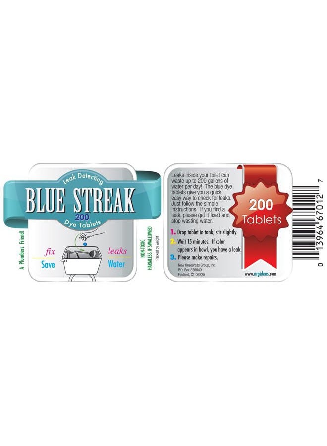 New Resources Group Blue Streak Pro 200 Dye Tablets (Detect Silent Leaks) Bulk in EZ Pour Container | Toilet Tank Leak Detection | Plumbers Friend - Image 4