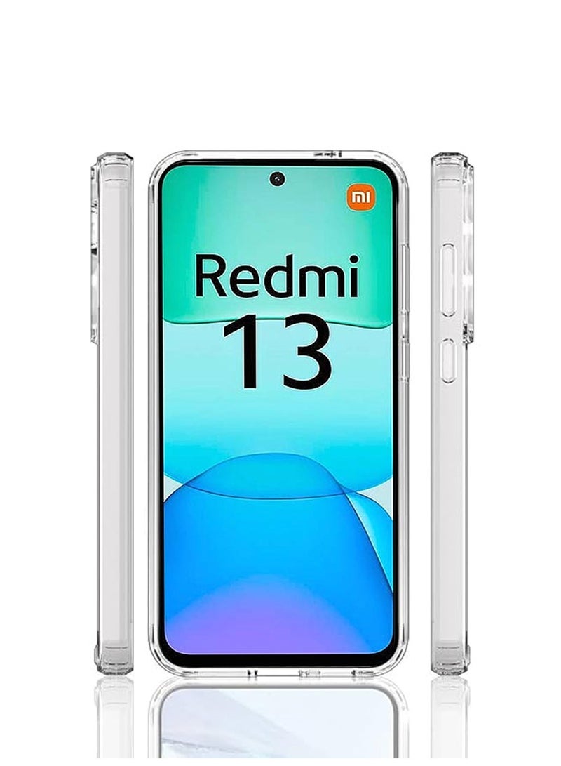 Techie Xiaomi Redmi 13 4G TPU Soft Corner Ultra Slim Clear Case Shockproof Anti Fingerprint Transparent Protective Back Cover  - Image 2