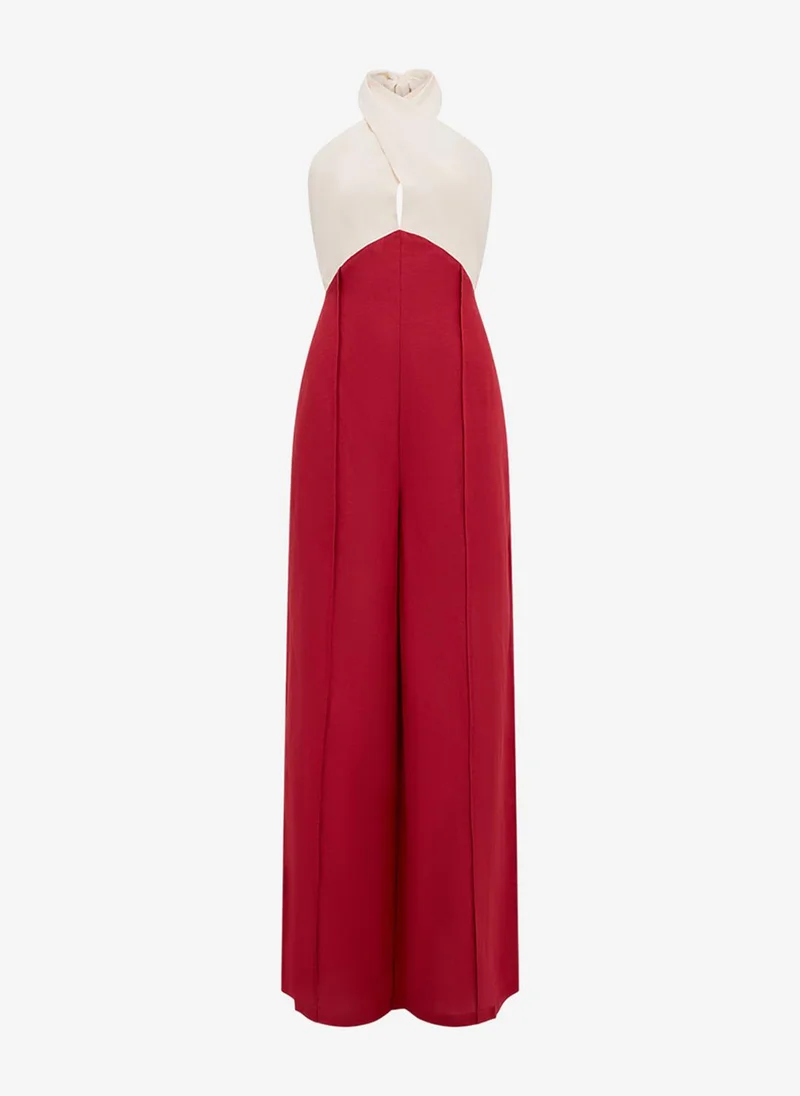 French Connection  Women's Brick Red/Porcelain Birdie Linen Blend Jumpsuit for Women | Best Price UAE