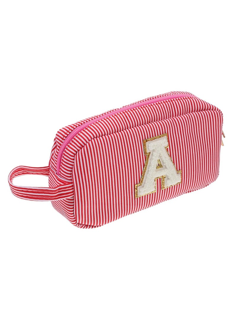 Cosmetic Pouch Large Capacity Cosmetic Bag for Travel Toiletries Portable Makeup Storage Pouch with Stylish Letter Pattern - Image 1
