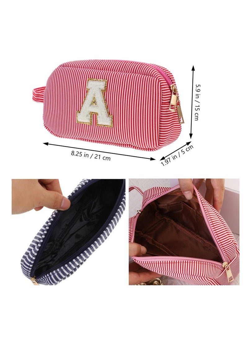 Cosmetic Pouch Large Capacity Cosmetic Bag for Travel Toiletries Portable Makeup Storage Pouch with Stylish Letter Pattern - Image 3
