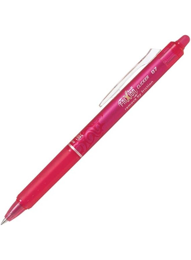 Pilot Pink Frixion Clicker Retractable Fine Rollerball Erasable Pens Pen 0.7mm Nib Tip 0.35mm Line BLRT-FR7 (Pack Of 3) - Image 2