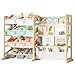 EXPERLAM Toy Storage Organizer with Bookshelf 12 Storage Bins 4Tier Multipurpose Shelf to Organize Toys and Books for Kids Room Playroom Nursery Room MultiColor - Image 3
