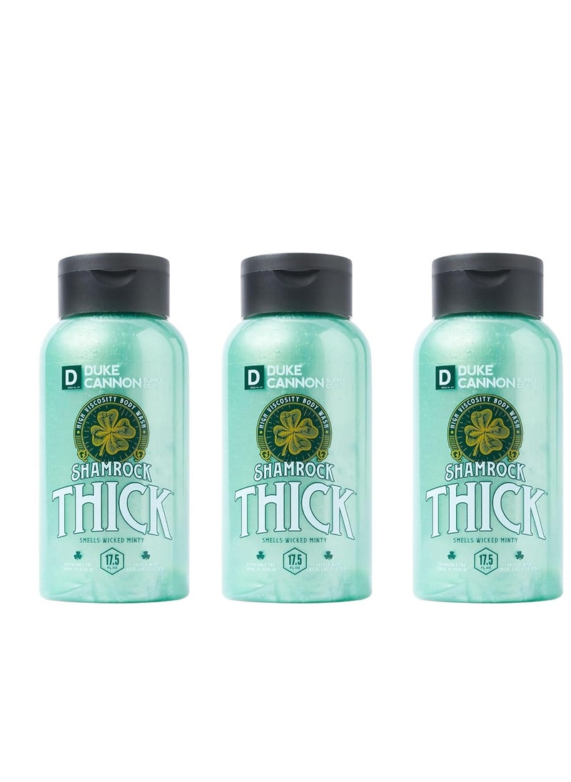Duke Cannon Supply Co. Duke Cannon Shamrock THICK Wicked Minty Body Wash – Extra-Thick, Hydrating Men's Body Wash with Refreshing Mint Scent, 17.5 oz (Pack of 3)  - Image 1