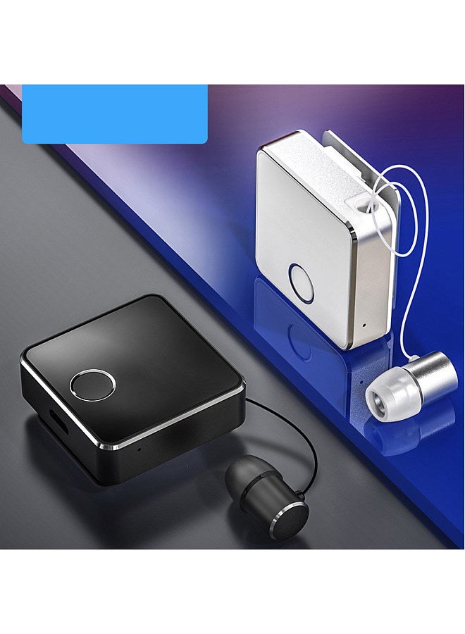 F1 Bluetooth 5.0 Headphones, Clip-on Wireless Headphone, Cable Retractable Earphone, Music Headsets, Vibration Alert, Hands-free, with Mic, Multi-point Connection - Image 2