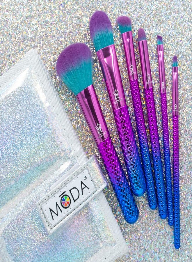 MODA Prismatic 7pc Total Face Makeup Brush Kit – Colorful Face & Eye Brush Set for Foundation, Blush, Eyeshadow & More - Image 4