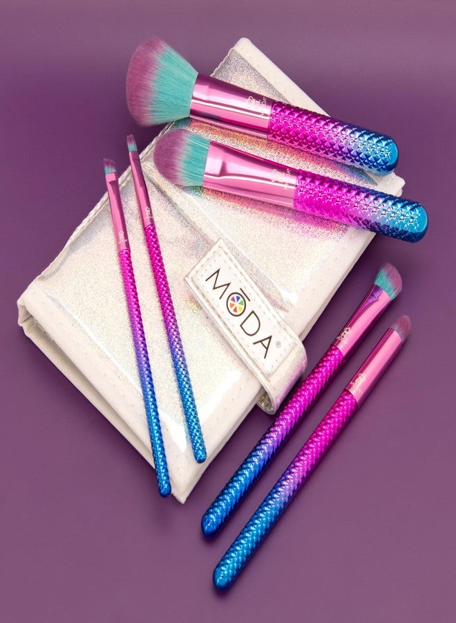 MODA Prismatic 7pc Total Face Makeup Brush Kit – Colorful Face & Eye Brush Set for Foundation, Blush, Eyeshadow & More - Image 2