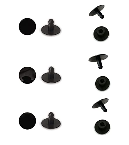 Koomduk 6 Sets Replacement Rivets Button Strap Compatible for Clog Shoe Strap 16mm Size Rivets Repair (Black) - Image 1