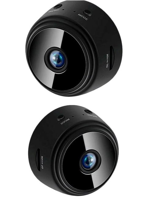 2 PACK WiFi Mini Magnetic A9 Wireless Full HD 1080P Security Cameras – Small Portable Round Indoor Cameras with Motion Detection, Instant Notifications & Night Vision – Perfect for Home, Office, and Business Surveillance – Easy Setup Wireless Monitoring