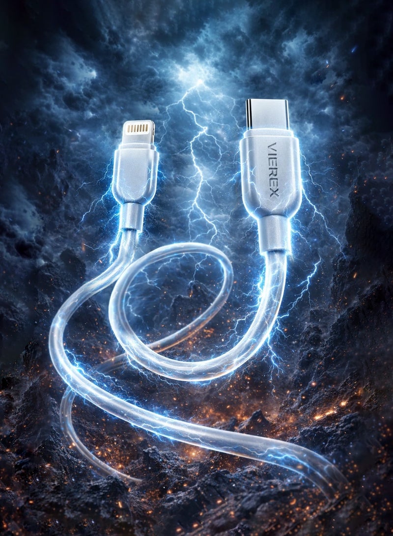 Vierex VC-3 Type-C to Lightning Fast Charging Data Cable 20W Power Delivery USB C to iPhone Charger Cable, 1M - Image 2