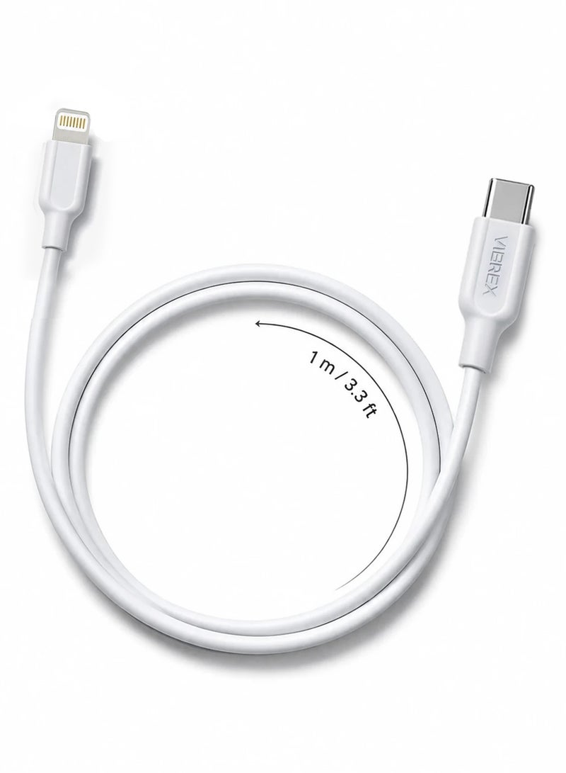 Vierex VC-3 Type-C to Lightning Fast Charging Data Cable 20W Power Delivery USB C to iPhone Charger Cable, 1M - Image 5