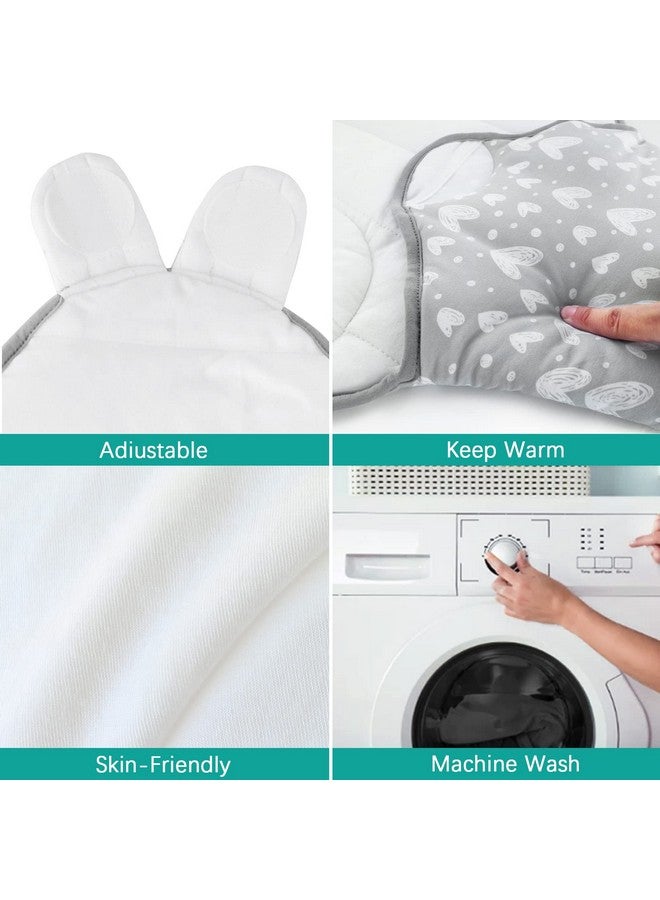 Biloban Baby Swaddles 0-3 Months For Boy Girls, Warm Quilted Baby Swaddle, Newborn Swaddle, Adjustable Swaddle Blanket, Lovely Grey Hearts, 1 Pack - Image 2