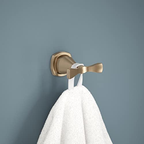 Delta Double Towel Hook for Bathroom or Kitchen Champagne Bronze Stryke Accessories - Image 3