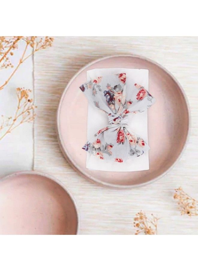 Syga Nylon Headbands Hairbands Hair Accessories Soft Printed Flower Bow Headband For Newborns Infants Toddlers Kids And Baby Girls 0 3 Years (White) - Image 3