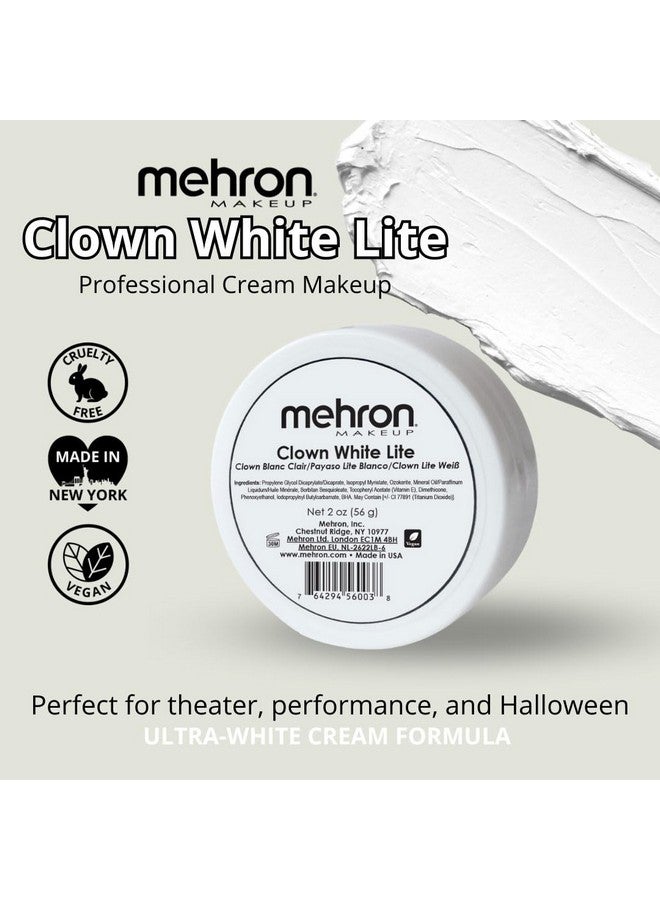 ميهرون مهرون ميك أب كلاون وايت لايت | طلاء احترافي للوجه والجسم | مكياج كريمي أبيض، طلاء وجه أبيض لمكياج المهرجين، المسرح، الأفلام، كوسبلاي، المايم، والهالوين، ٢ أونصة (٥٦ غرام) - Image 2
