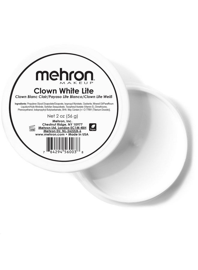 ميهرون مهرون ميك أب كلاون وايت لايت | طلاء احترافي للوجه والجسم | مكياج كريمي أبيض، طلاء وجه أبيض لمكياج المهرجين، المسرح، الأفلام، كوسبلاي، المايم، والهالوين، ٢ أونصة (٥٦ غرام) - Image 1