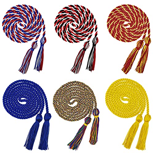 HOVEOX 6 Pieces Graduation Cords Tassels Cord Honor Cords with Tassel Graduation Honor Cords for Graduation Students - Image 1