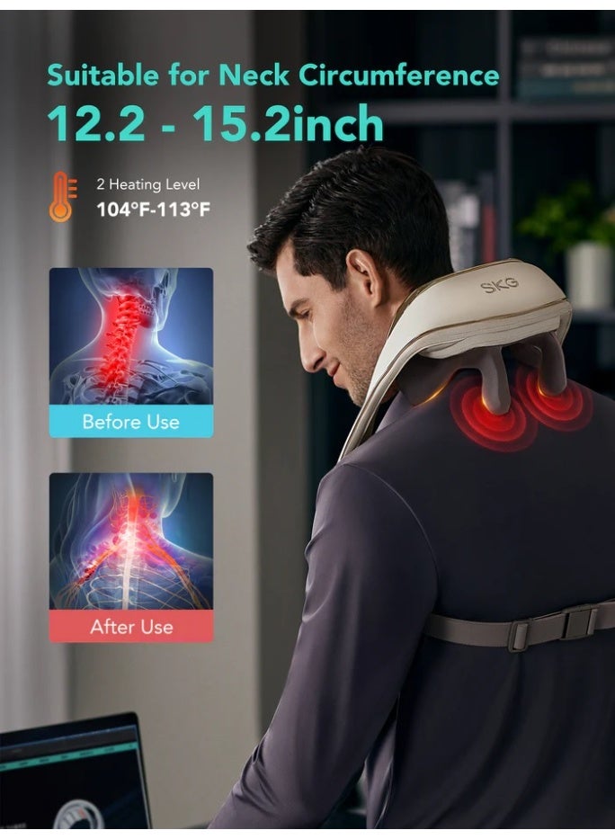 SKG H5 Mini Portable Cordless Shiatsu Neck and Shoulder Massager with TENS Pulse, Soothing Heat & Ergonomic Fit for Pain Relief Deep Tissue 6D Massage Head - Image 4