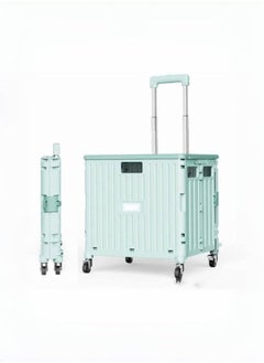 Generic Marketero Collapsible Shopping Box Trolley on Wheels 4 Wheels 360°Rotate Folding Teacher Trolley Cart with Wheels Heavy Duty 30kg Capacity & Telescopic Handle for Camping Shopping Grey  - Image 4