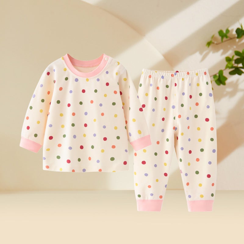 Spring and Autumn New Girls T-Shirt Long Sleeve Pants Suit Children''s Cute Children''s Clothes Baby Cotton Pajamas Autumn Clothes - Image 1