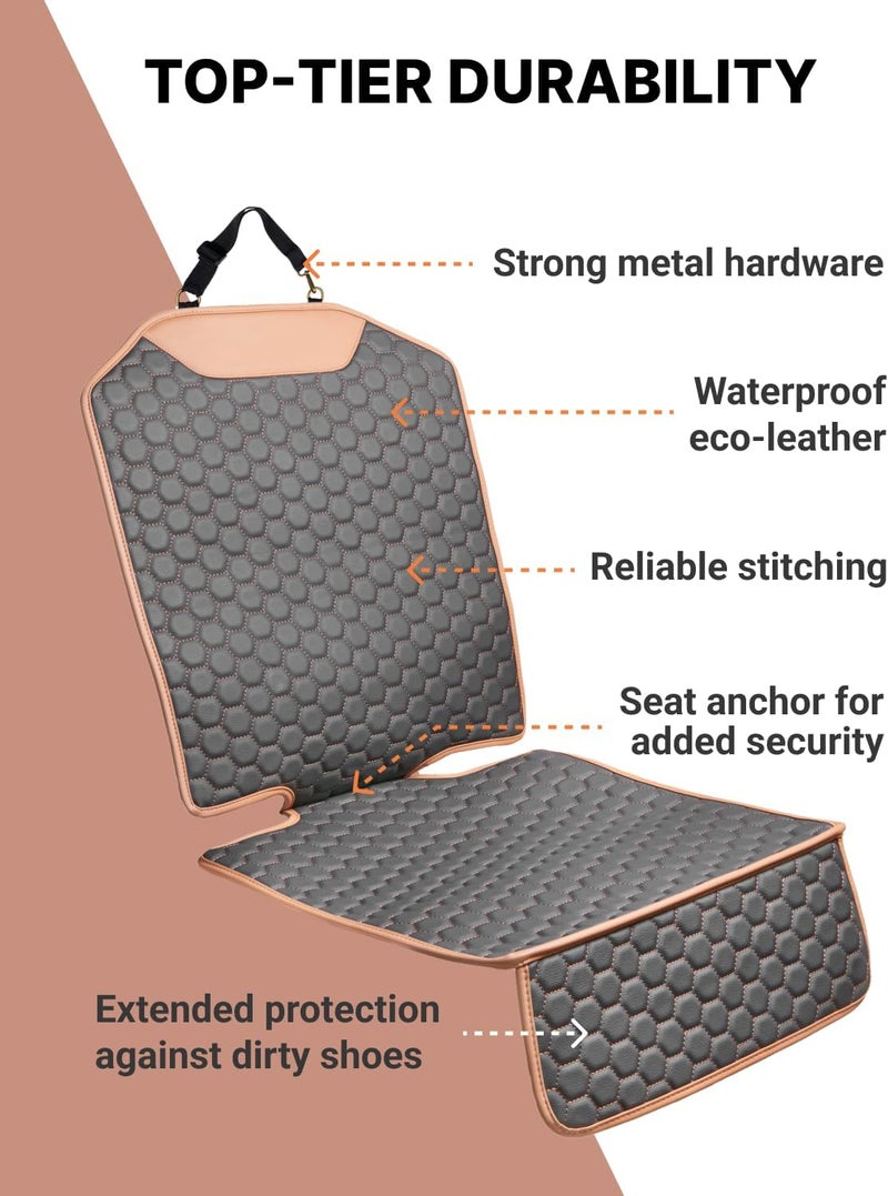 Owleys Premium Leather Car Seat Protector for Child Car Seat Cover from Dirt Scratches  Infant Car Seat Protector for Back SeatFront Booster Seat Protector Under Baby Car Seat Waterproof 1pc Hexy - Image 2
