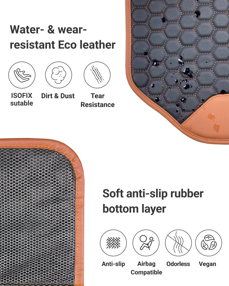Owleys Premium Leather Car Seat Protector for Child Car Seat Cover from Dirt Scratches  Infant Car Seat Protector for Back SeatFront Booster Seat Protector Under Baby Car Seat Waterproof 1pc Hexy - Image 5