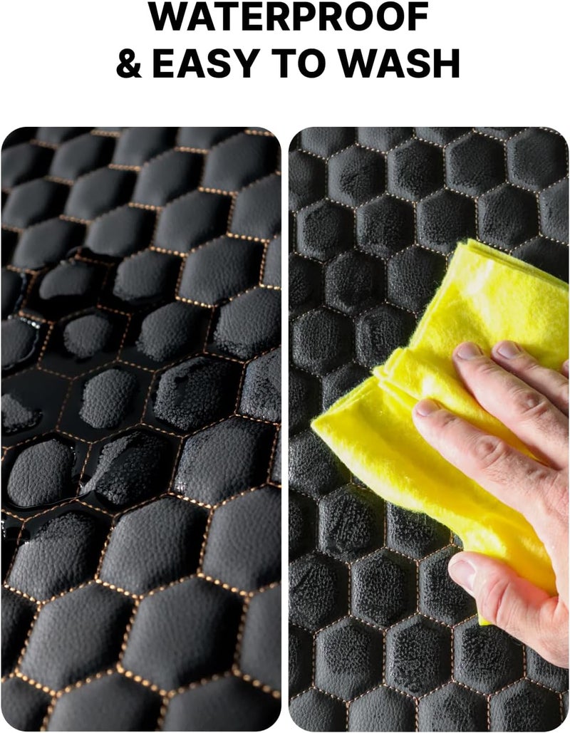 Owleys Premium Leather Car Seat Protector for Child Car Seat Cover from Dirt Scratches  Infant Car Seat Protector for Back SeatFront Booster Seat Protector Under Baby Car Seat Waterproof 1pc Hexy - Image 4