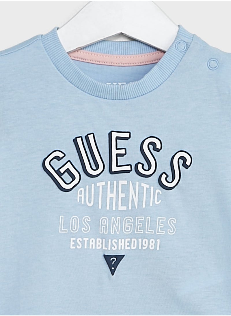 GUESS - Kids Logo Crew Neck T-Shirt - Image 1
