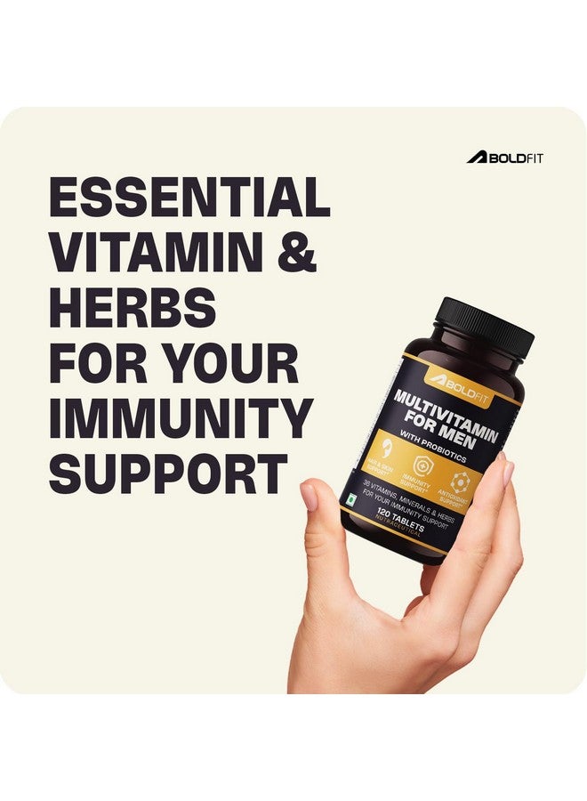 BOLDFIT Boldfit Multivitamin tablet for Men Enriched with Probiotics, Vitamin C, E, B12, B6, Zinc & Grape Extract Daily Health & Nutritional Support - 120 Multi vitamin Tablets  - Image 5