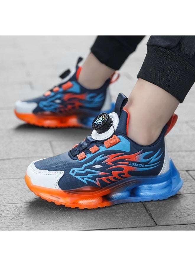 NIBEMINENT Anti-skid Leather Kids Sneakers for Boys Running Walking Lightweight Casual Shoes With Fashion Dragon Pattern - Image 2