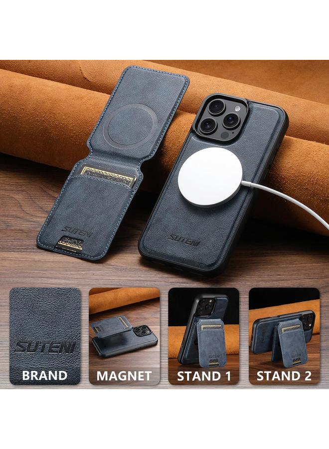 Suteni Case For iPhone 13 Pro M5 Magnetic Card Bag MagSafe Leather Phone Case - Image 4