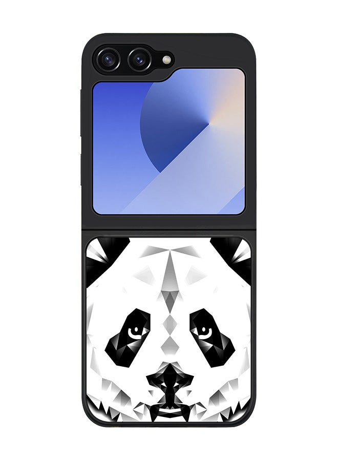 Stylizedd Rugged Black edge case for Samsung Galaxy Z Flip7 FE, Slim fit Soft Case Flexible Rubber Edges Anti Drop TPU Gel Thin Cover -  Poly Panda - Image 1
