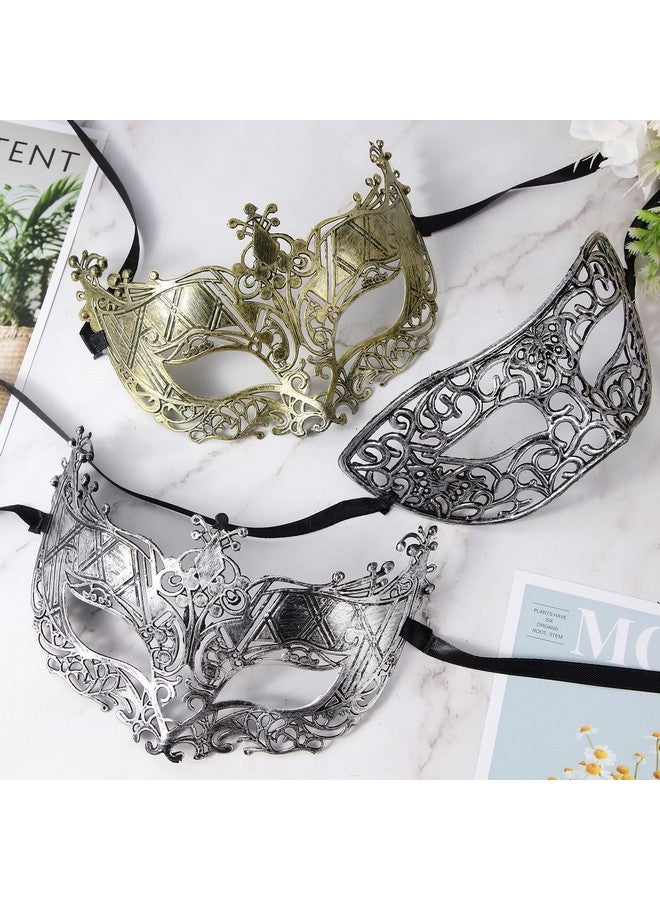 Yunsailing 40 Pcs Masquerade Mask Vintage Antique Mask Venetian Mask For Men Women Parade Party Performance Bar Carnival (Gold Silver) - Image 5