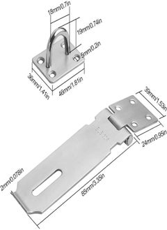 AKDC Delfino Padlock Hasp, Stainless Steel Security Door Clasp Hasp Lock Latch, Suitable For Room Door Locks, Garden Door Locks 2Mm Extra Thick Door Gate Bolt Lock With 16 Mounting Screws (2 Pcs 3 Inch)  - Image 3