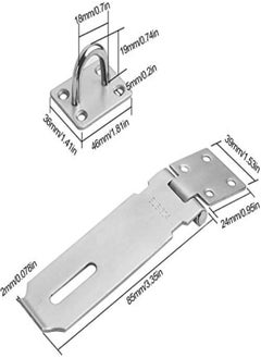 AKDC Delfino Padlock Hasp, Stainless Steel Security Door Clasp Hasp Lock Latch, Suitable For Room Door Locks, Garden Door Locks 2Mm Extra Thick Door Gate Bolt Lock With 16 Mounting Screws (2 Pcs 3 Inch)  - Image 1