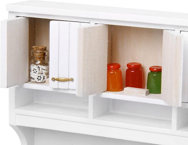 klarako1/12 Scale Dollhouse Miniature Furniture Wooden Kitchen Set, Wooden Furniture Kitchen Toy Set for Dollhouse - Image 5