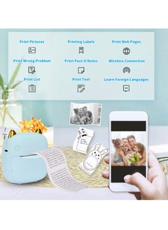BORTONY Mini Printer with 1 Roll 7 RGB Light Thermal Printer Barcode Label Maker Small Wireless Pocket Printer for iOS and Android Suitable for Printing Photo Notes Memo  - Image 3