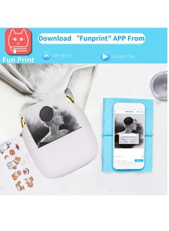BORTONY Mini Printer with 1 Roll 7 RGB Light Thermal Printer Barcode Label Maker Small Wireless Pocket Printer for iOS and Android Suitable for Printing Photo Notes Memo  - Image 4