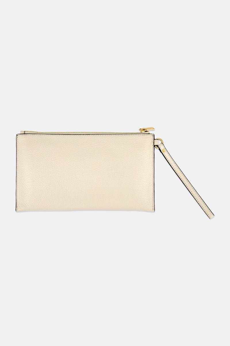 Michael Kors Women Hardware Logo Jet Set Travel Pouch, Cream - Image 3