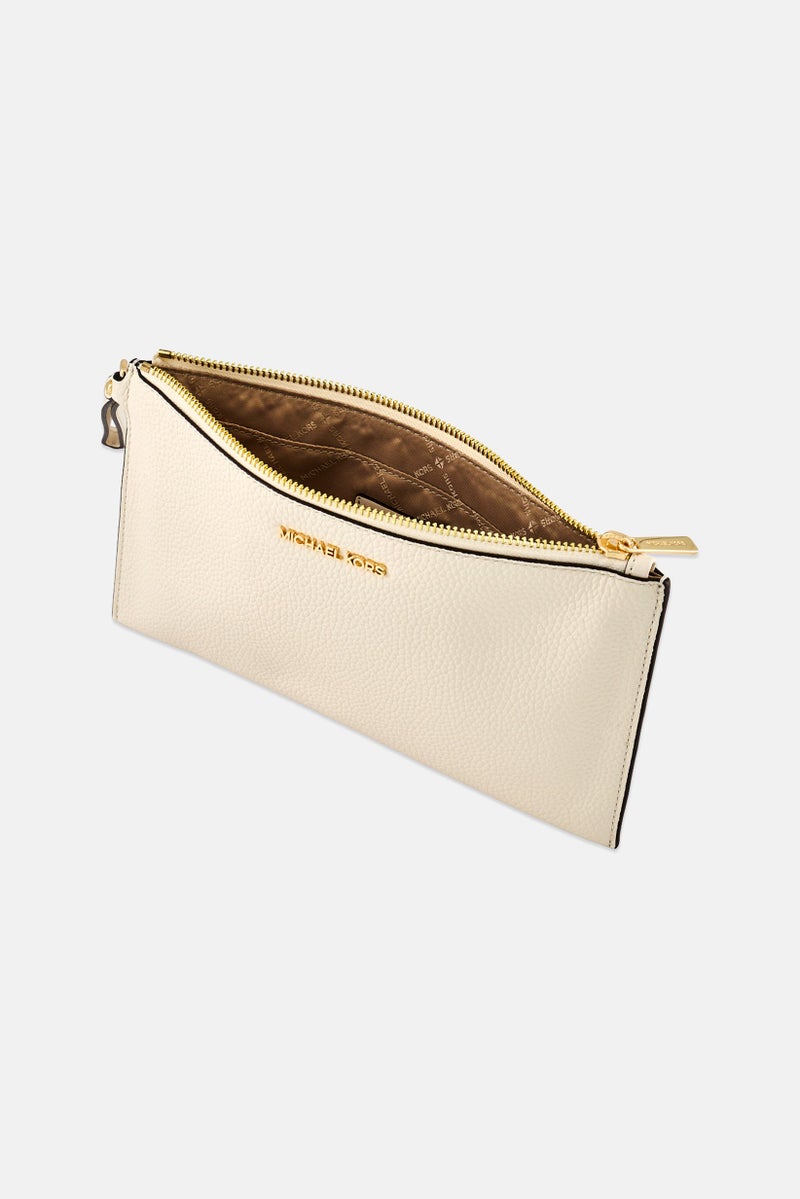 Michael Kors Women Hardware Logo Jet Set Travel Pouch, Cream - Image 2