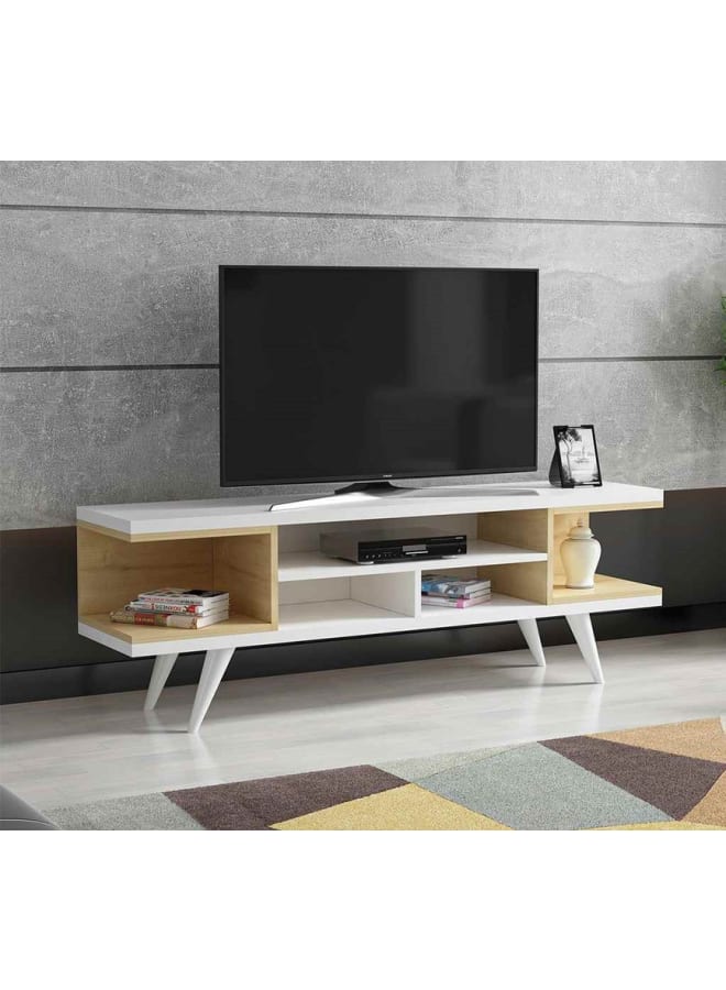 Retro RA-U55 TV Table 150 x 51 x 35 cm - White x Beige - Image 2