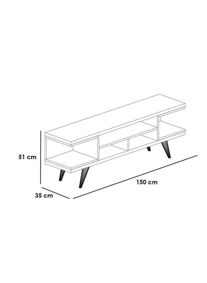 Retro RA-U55 TV Table 150 x 51 x 35 cm - White x Beige - Image 3