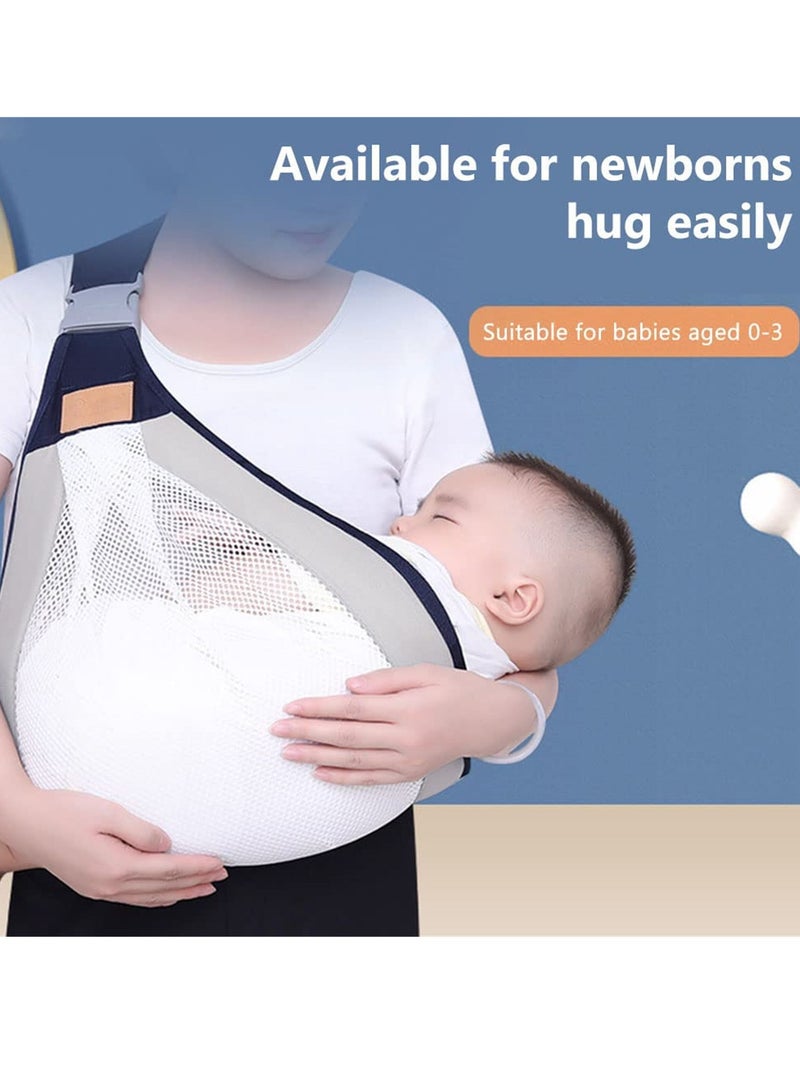 KASTWAVE Baby Carriers, Ergonomic Baby Strap one Shoulder Labor-Saving Polyester Baby Half Wrapped Sling, Adjustable 3D Mesh Baby Carrier - Image 3