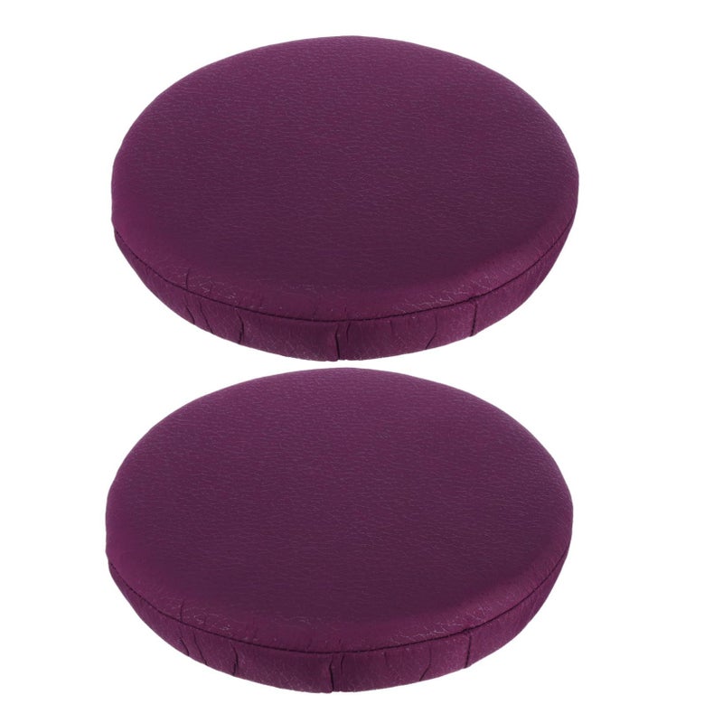Stretchable Round Stool Seat Covers Washable 2Pcs Set For Dining Office Chairs - Image 2